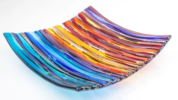 Sunset Glass Plate - Handmade Fused Glass Art - Made to order image 0